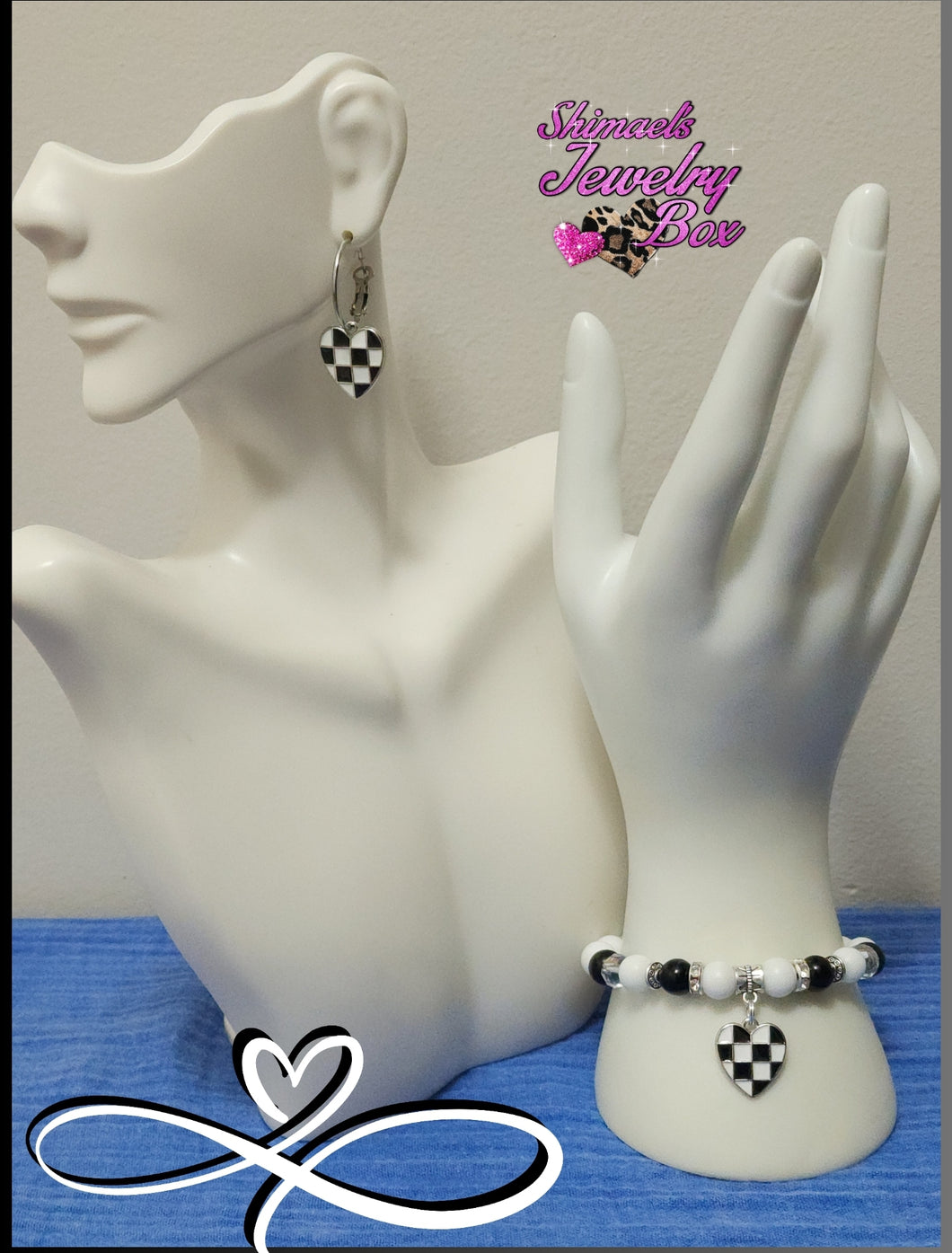 Heart Check - Bracelet & Earring Set