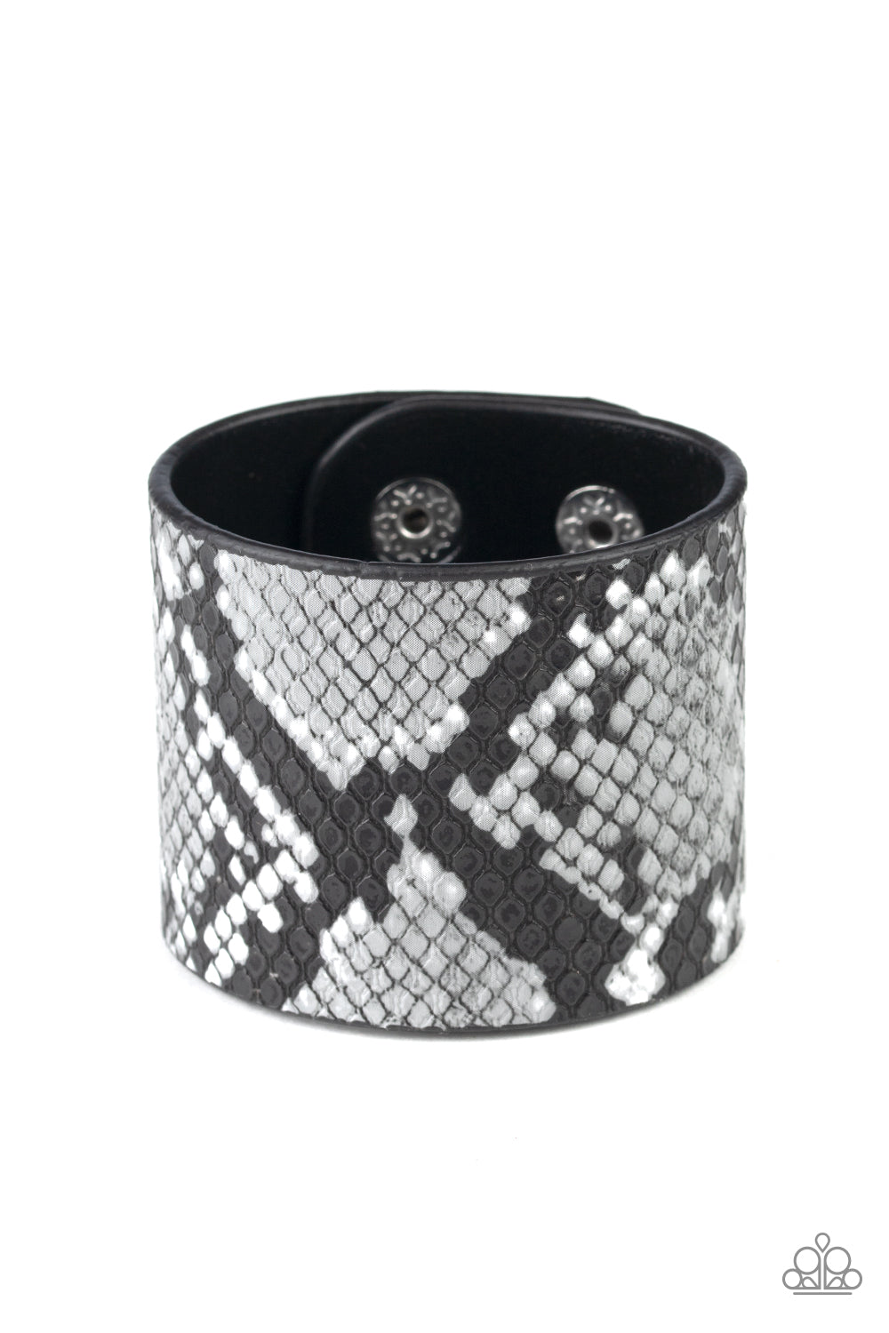 The Rest ls HISS-tory - Silver Animal Print Wrap Bracelet