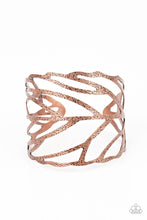 Load image into Gallery viewer, FLOCK, STOCK, AND BARREL - COPPER TEXTURED FEATHER CUFF BRACELET
